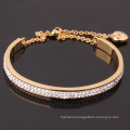 Ladies Hot Sale Heart Shape Pendant Silver Gold Jewelry Stainless Steel Jewelry Steel Ball Diamond Bracelet Bangles